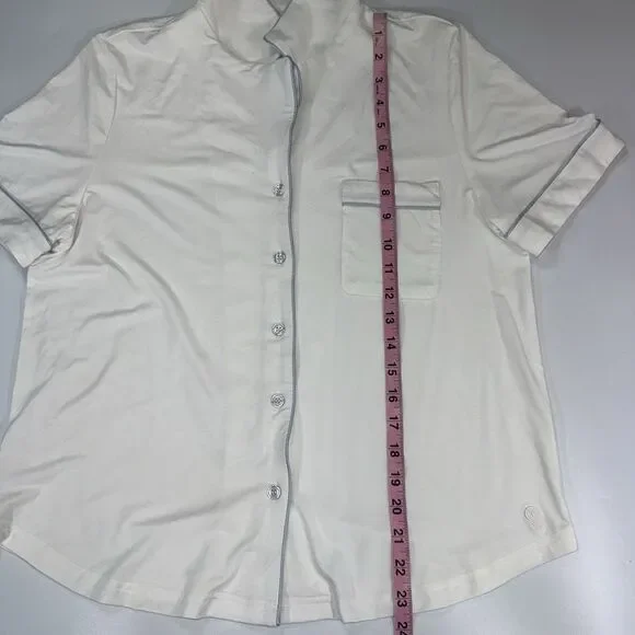 Cozy Earth Pajama Top Bamboo Notched Collar Lounge Button Front Wome Small - Picture 4 of 8